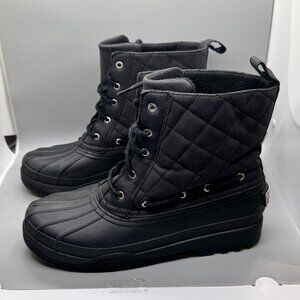 Sperry Top Sider Gosling Quilted Ladies Duck Boots Black Size 9